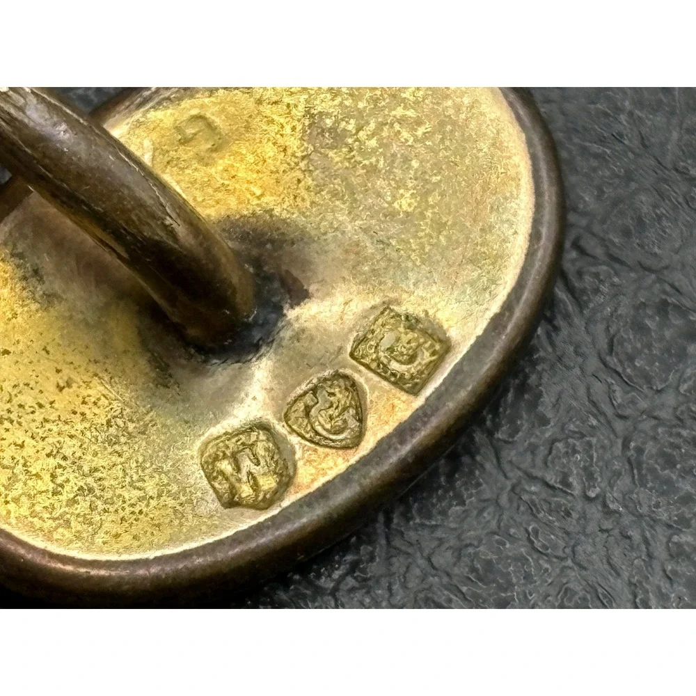 Vintage Lot 2 Pairs Victorian Gold Filled Cufflinks Etched Oval Paste Stones